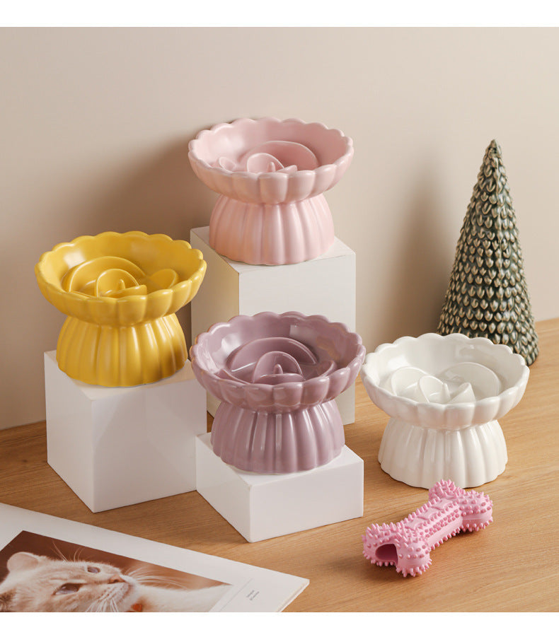 Elevated Ceramic Slow Feed