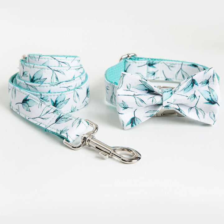 Personalized Adjustable Tree Leaf Printed Dog Collar