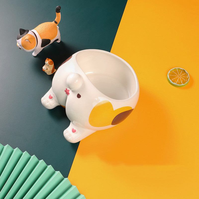 Ceramic Pet Bowl Cat Bowls Dog Feeding Holder