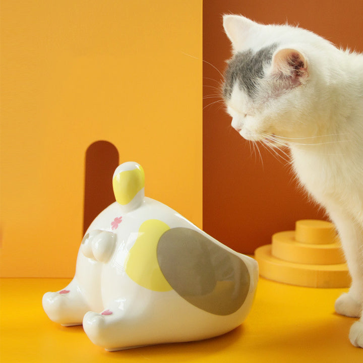 Ceramic Pet Bowl Cat Bowls Dog Feeding Holder