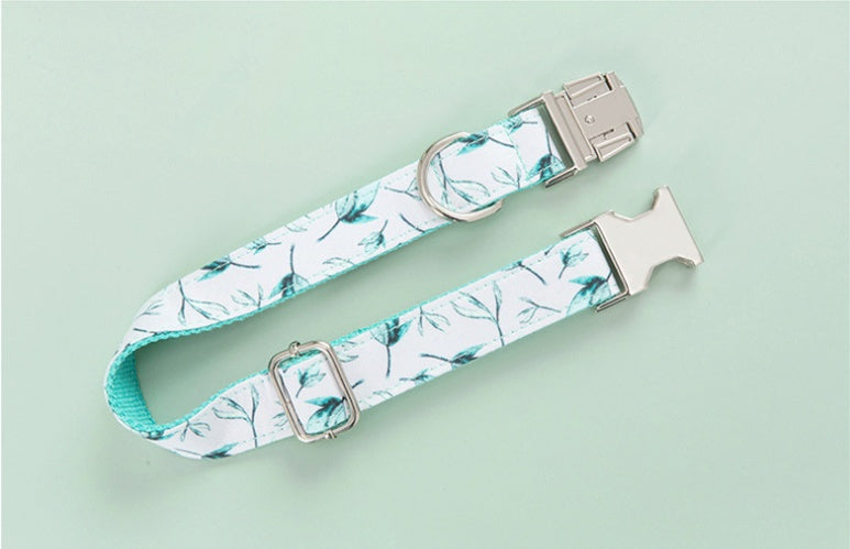 Personalized Adjustable Tree Leaf Printed Dog Collar