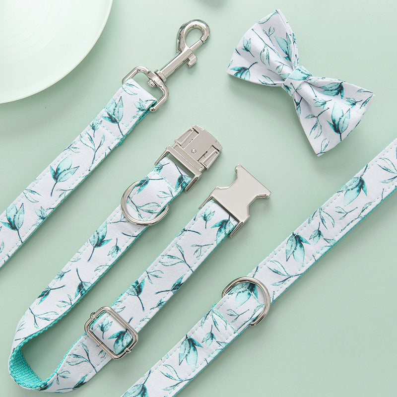 Personalized Adjustable Tree Leaf Printed Dog Collar