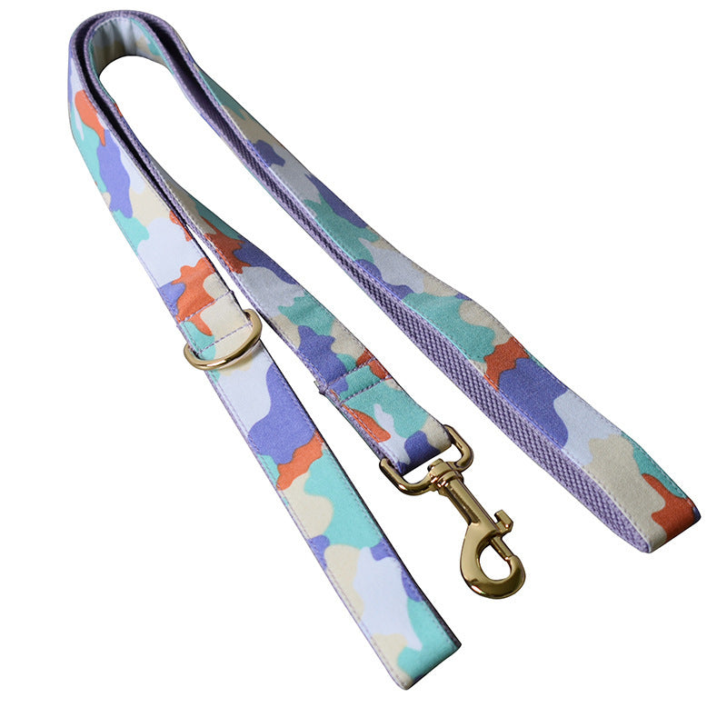 Purple Camouflage Bow Dog Hoop Metal Buckle