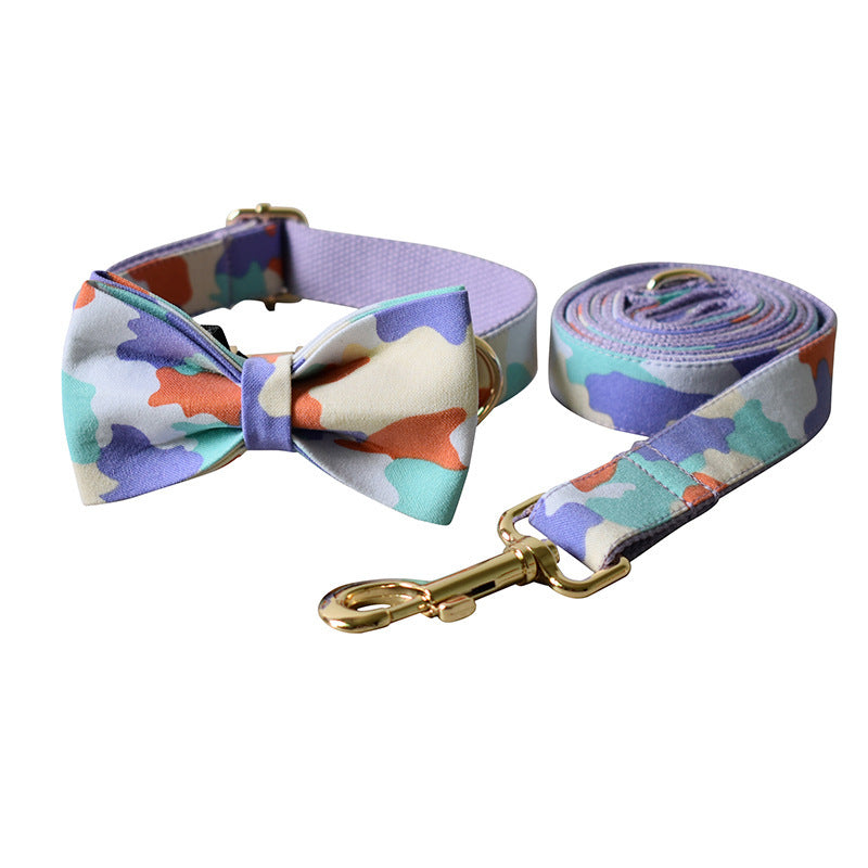 Purple Camouflage Bow Dog Hoop Metal Buckle