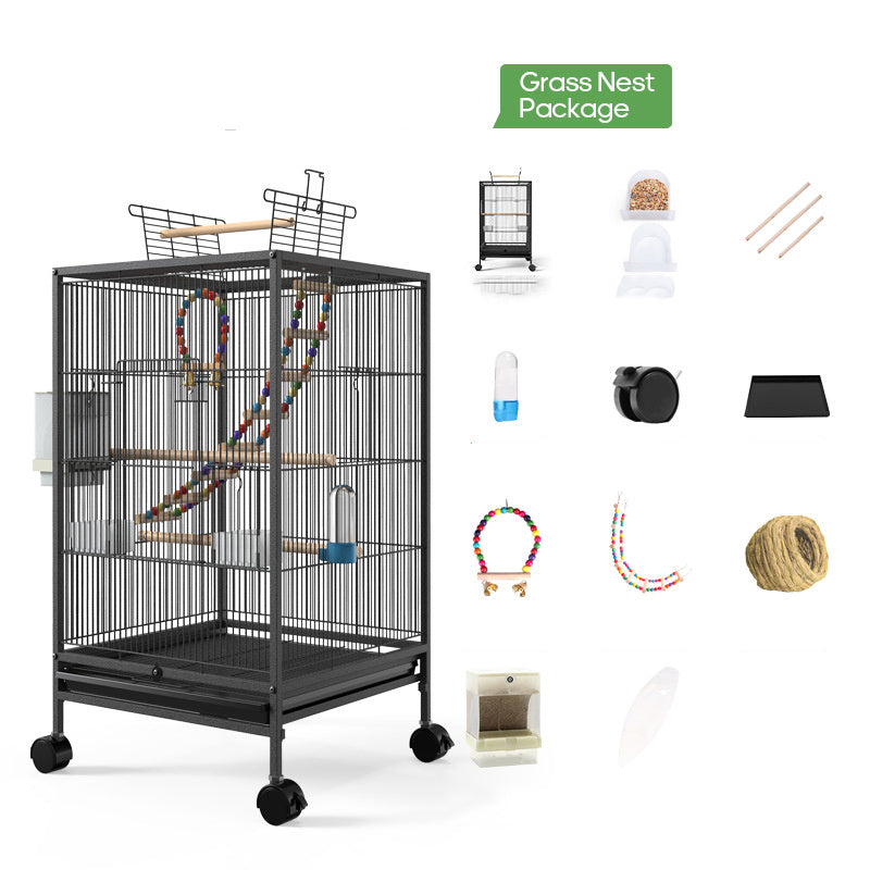 Bird Cage With Feeder Toy