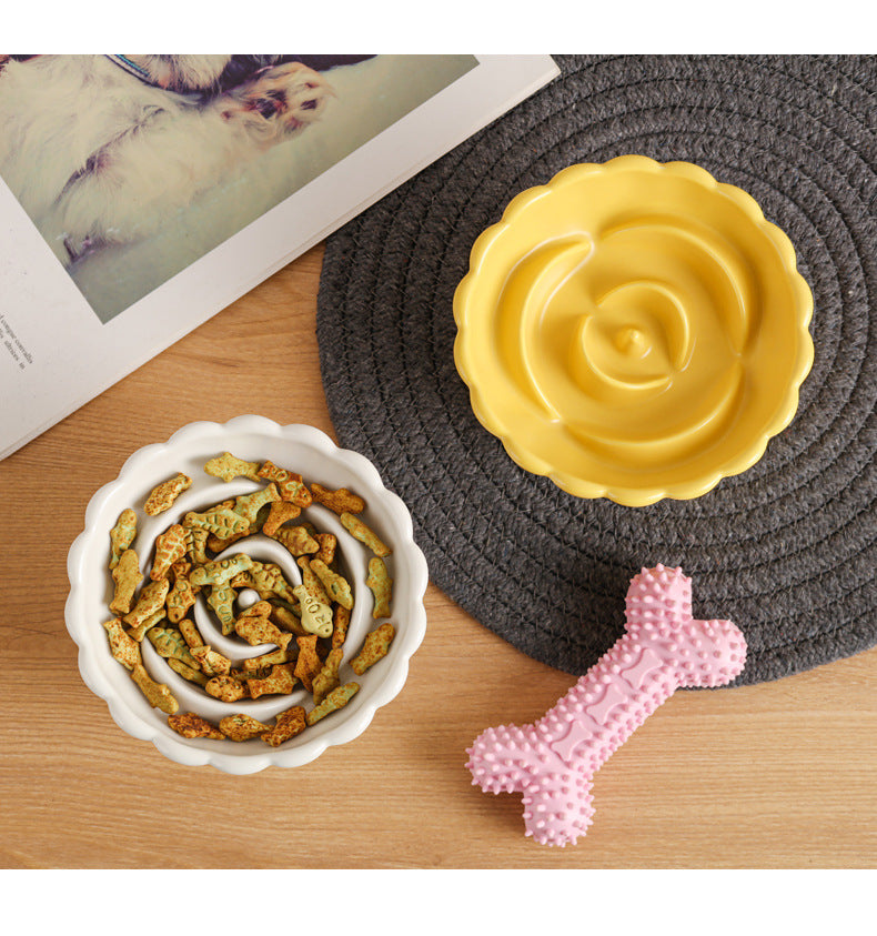 Elevated Ceramic Slow Feed