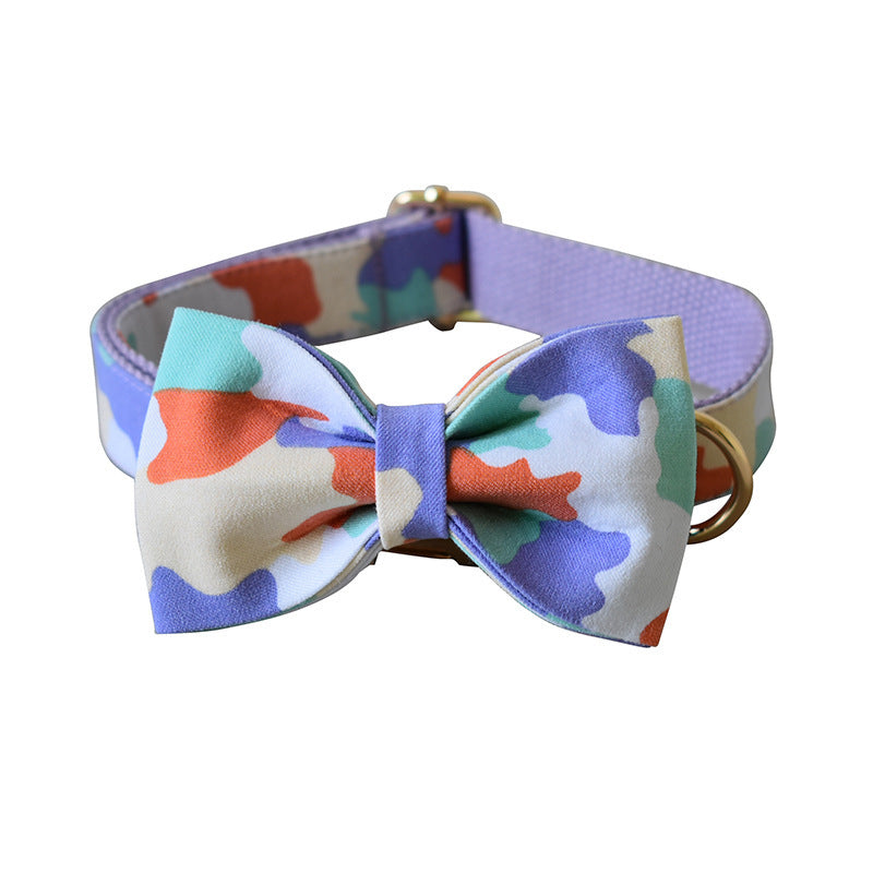 Purple Camouflage Bow Dog Hoop Metal Buckle