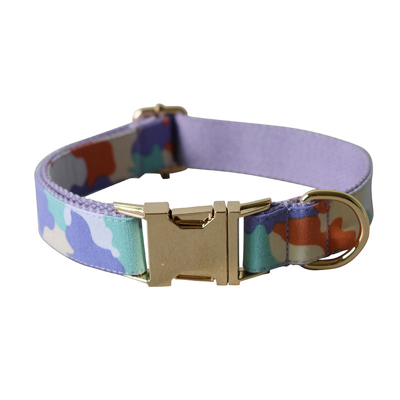 Purple Camouflage Bow Dog Hoop Metal Buckle